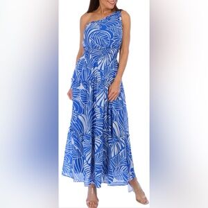 Blue Floral Women's Dress